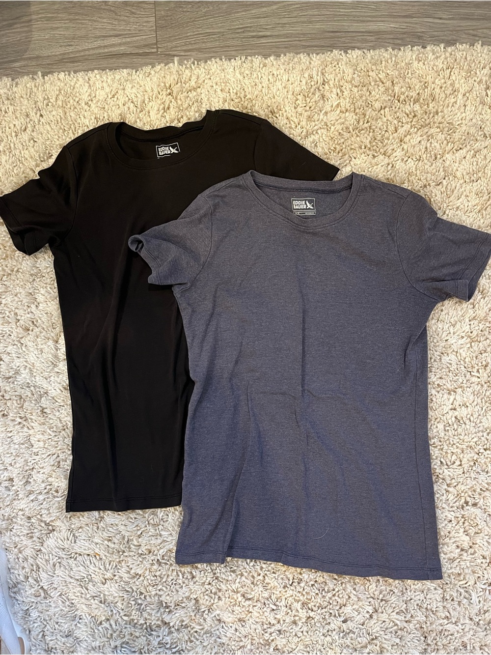 Eddie Bauer Black & Storm Crew Neck T-Shirts